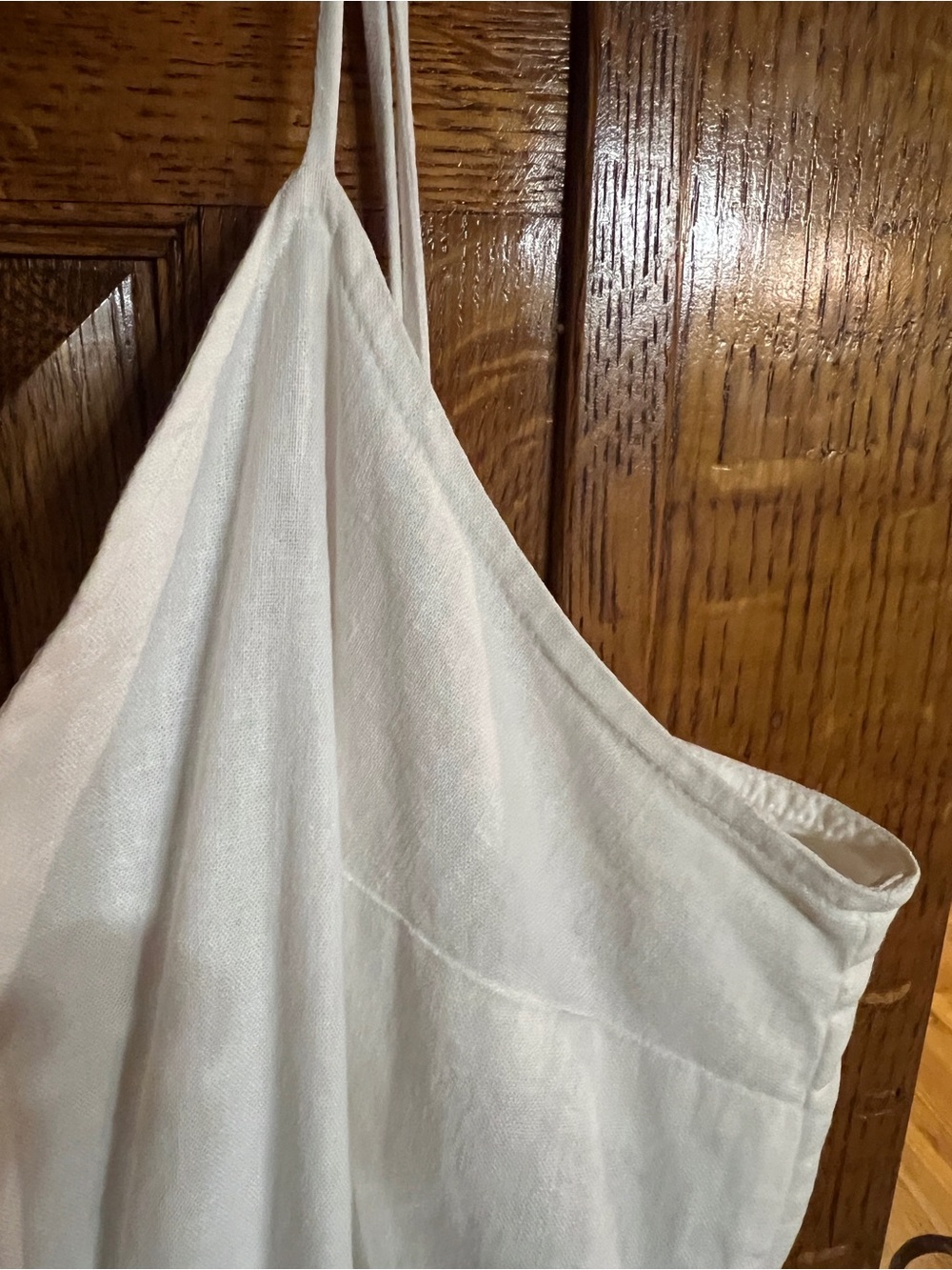 J Crew Factory White Linen Rayon Spaghetti Strap Lined Dress EUC Size XL - Picture 9 of 11